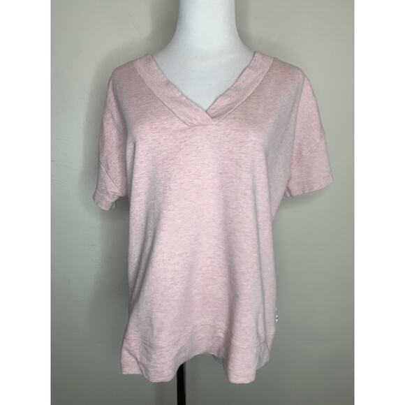 Pact Tops - Pact Pale Pink V Neck Cotton T Shirt Sz XS / S95% Organic Cotton 5% Elastane